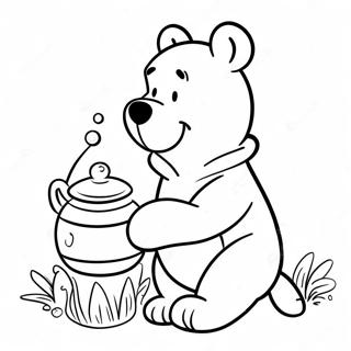 Winnie The Pooh With A Big Honey Pot Coloring Page 43603-36283