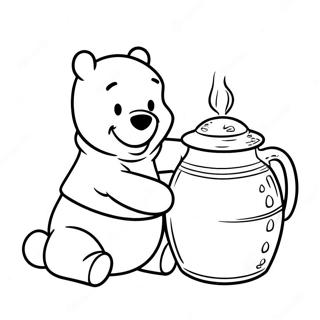 Winnie The Pooh With A Big Honey Pot Coloring Page 43603-36284