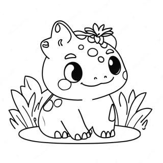 Cute Bulbasaur In A Garden Coloring Page 4361-3518