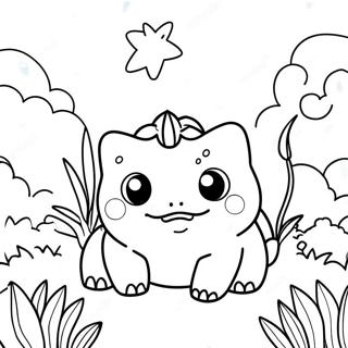 Cute Bulbasaur In A Garden Coloring Page 4361-3519