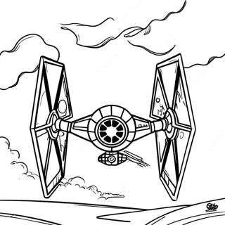 Classic Tie Fighter In Battle Coloring Page 43633-36314