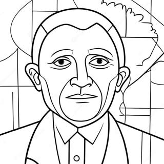 Cubist Style Pablo Picasso Coloring Page 43643-36317