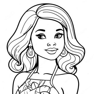 Black Barbie Coloring Page 43662-36339