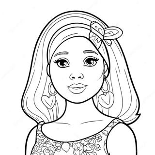 Black Barbie Coloring Page 43662-36340