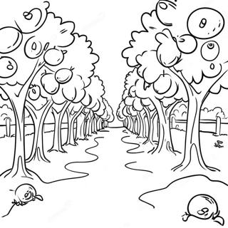 Sunny Apple Orchard Coloring Page 43673-36334