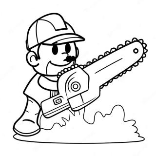 Cartoon Chainsaw In Action Coloring Page 43713-36366