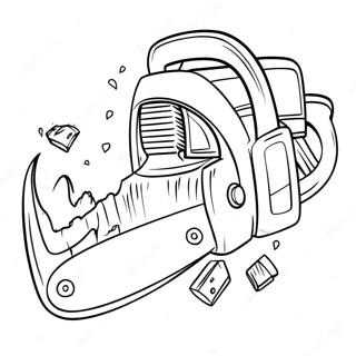 Cartoon Chainsaw In Action Coloring Page 43713-36367