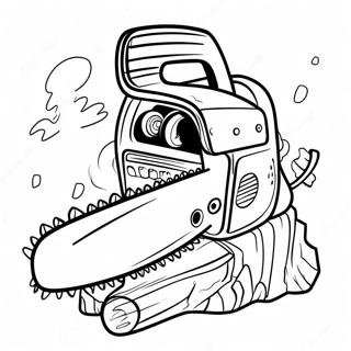 Cartoon Chainsaw In Action Coloring Page 43713-36368