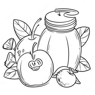 Sweet Apples And Honey Rosh Hashanah Coloring Page 4371-3525