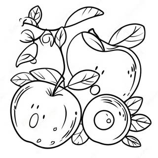 Sweet Apples And Honey Rosh Hashanah Coloring Page 4371-3527