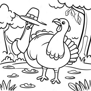 Turkey Hunting Scene Coloring Page 43732-36389