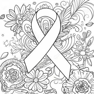 Pink Ribbon Support Coloring Page 43763-36410