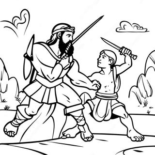 Brave David Defeating Goliath Coloring Page 43773-36417