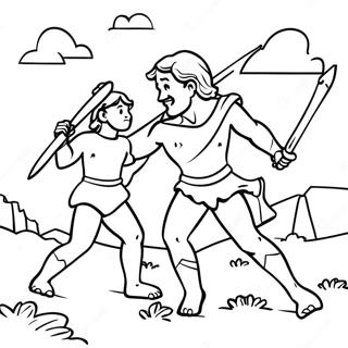 Brave David Defeating Goliath Coloring Page 43773-36418