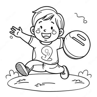 Happy Son Playing With A Ball Coloring Page 43813-36449