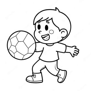 Happy Son Playing With A Ball Coloring Page 43813-36450