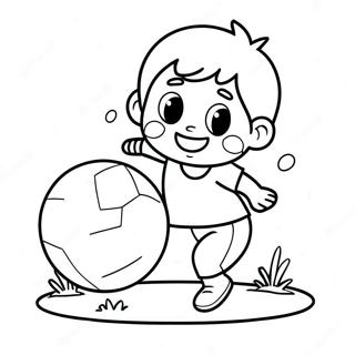 Happy Son Playing With A Ball Coloring Page 43813-36452