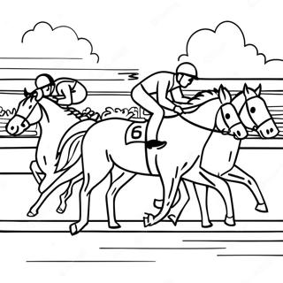 Exciting Derby Race Scene Coloring Page 43823-36454