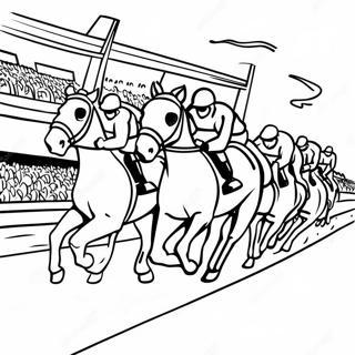 Exciting Derby Race Scene Coloring Page 43823-36456