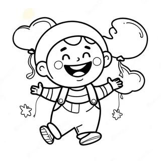 Happy Balloon Boy Flying Coloring Page 43833-36462