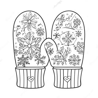 Cozy Mitten With Snowflakes Coloring Page 43843-36475