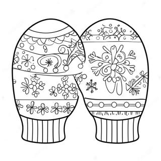 Cozy Mitten With Snowflakes Coloring Page 43843-36476