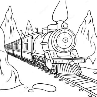 Whimsical Polar Express Train Coloring Page 43873-36493