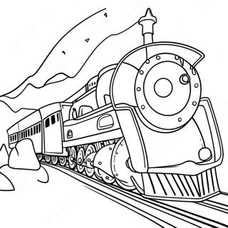 Whimsical Polar Express Train Coloring Page 43873-36494