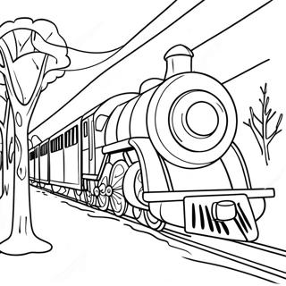 Whimsical Polar Express Train Coloring Page 43873-36495