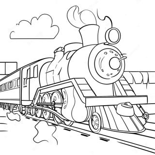 Whimsical Polar Express Train Coloring Page 43873-36496