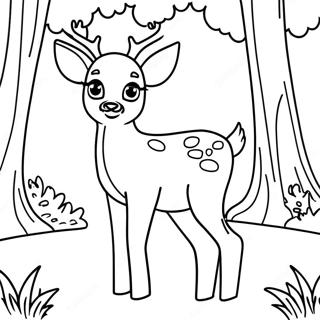 Fawn In A Forest Clearing Coloring Page 43892-36522