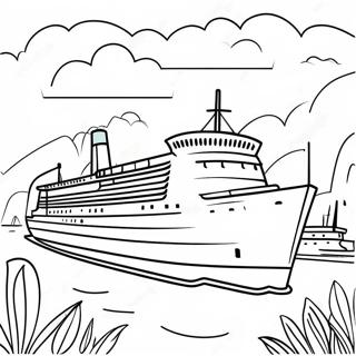 Colorful Panama Canal Scene Coloring Page 43913-36530