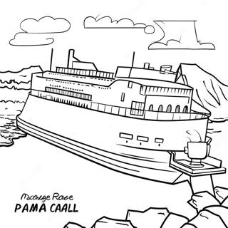 Colorful Panama Canal Scene Coloring Page 43913-36531