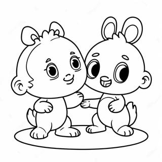 Badanamu Characters Playing Together Coloring Page 43923-36542