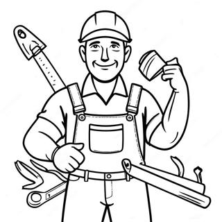 Handyman Hal With Tools Coloring Page 43953-36569