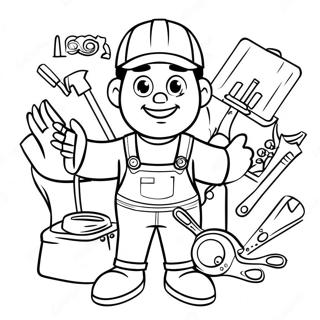 Handyman Hal With Tools Coloring Page 43953-36570