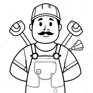 Handyman Hal With Tools Coloring Page 43953-36572