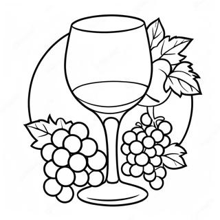 Wine Glass With Grapes Coloring Page 43963-36565