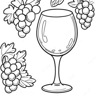 Wine Glass With Grapes Coloring Page 43963-36566