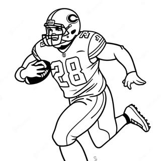 Nick Chubb Running With Football Coloring Page 43973-36589