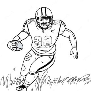 Nick Chubb Running With Football Coloring Page 43973-36592