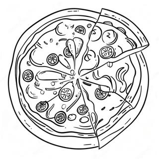 Delicious Pizza With Toppings Coloring Page 44003-36609