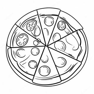 Delicious Pizza With Toppings Coloring Page 44003-36611