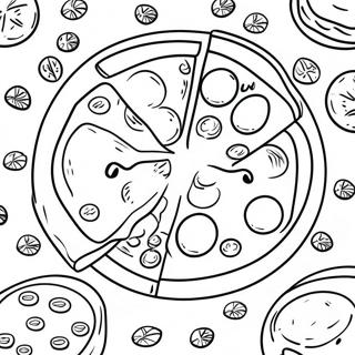 Delicious Pizza With Toppings Coloring Page 44003-36612