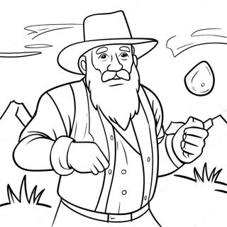 Gold Rush Prospector With Pickaxe Coloring Page 44013-36605