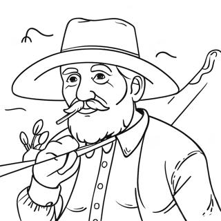 Gold Rush Prospector With Pickaxe Coloring Page 44013-36606