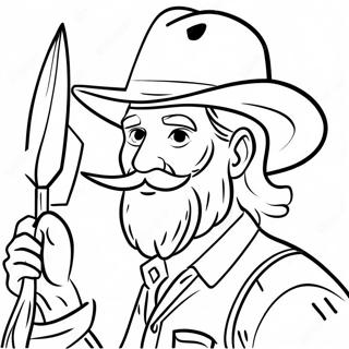 Gold Rush Prospector With Pickaxe Coloring Page 44013-36607