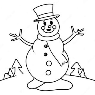 Cheerful Frosty The Snowman Coloring Page 44033-36626