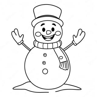 Cheerful Frosty The Snowman Coloring Page 44033-36627