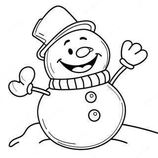 Cheerful Frosty The Snowman Coloring Page 44033-36628